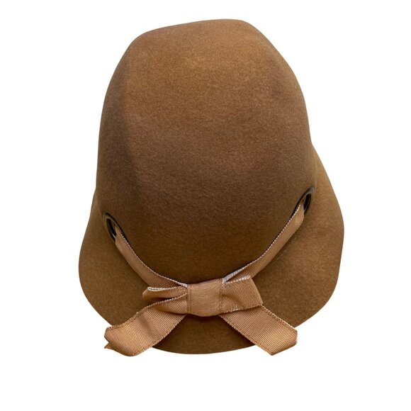 Liz Claiborne Womens Camel Wool Bucket Hat Ribbon Bow Detail One Size - Picture 3 of 11